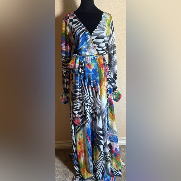 Sexy Diva Colorful Geometric Print Dress - Picture 1 of 6